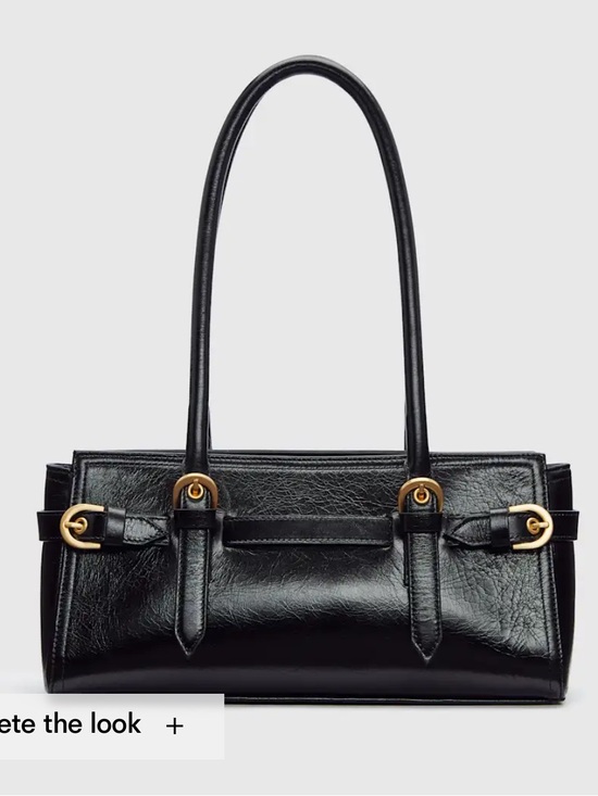 Reformation Handbags - Reformation Black Leather Shoulder Bag with Gold Hardware